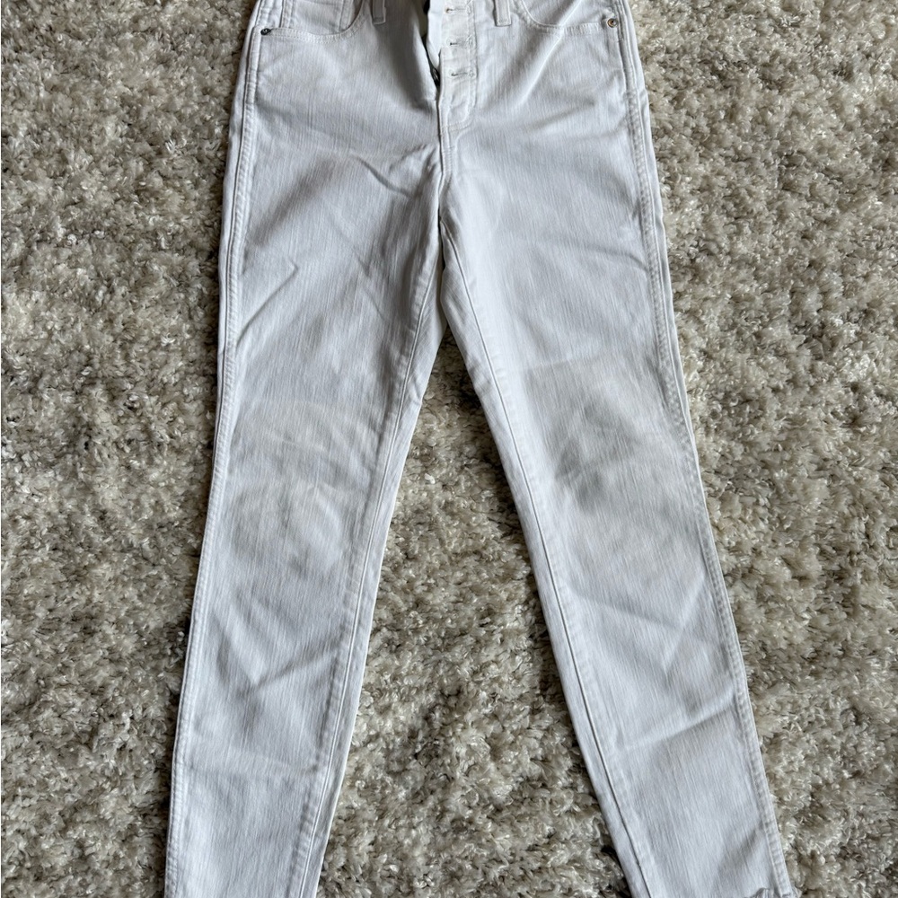 Madewell White High-Rise Skinny Crop Jeans
